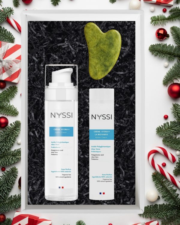 Coffret cadeau Crème Hydra+ rechargeable & Recharge – Gua Sha offert